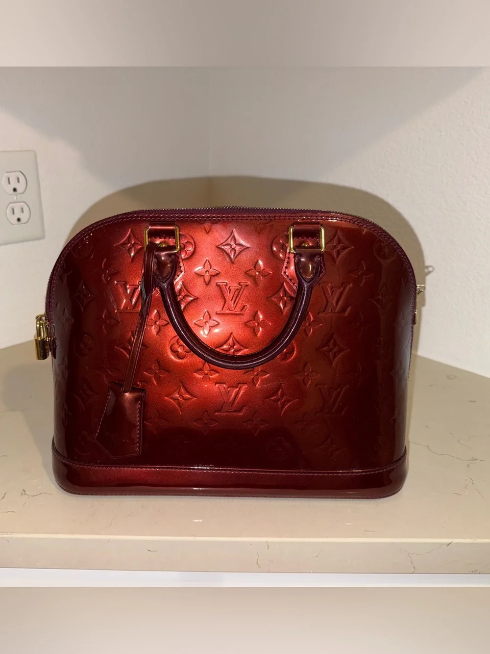 Louis Vuitton Amarante Vernis Alma PM Satchel